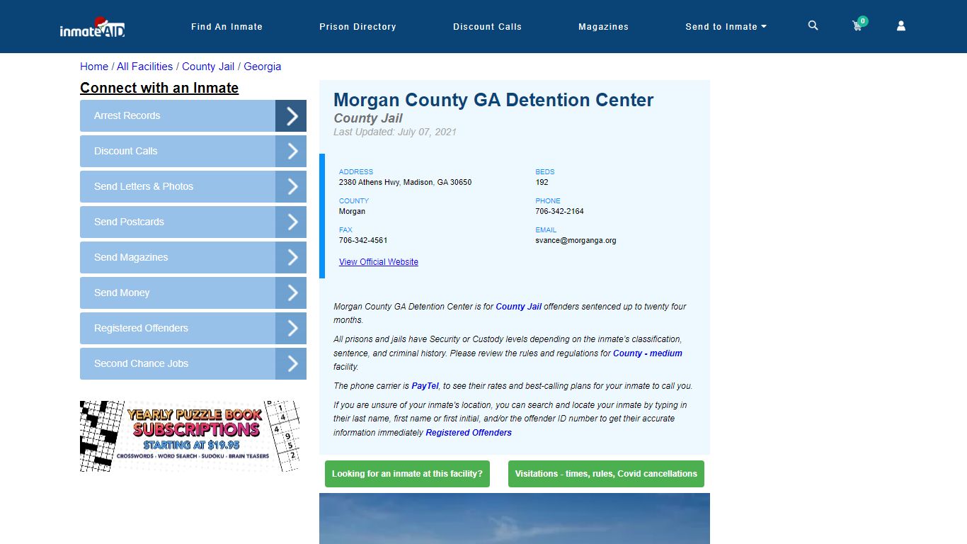Morgan County GA Detention Center - Inmate Locator - Madison, GA